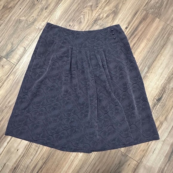 R Purple & Black Pleated Flare Skirt Women’s Size 10 Knee-Length w/ Pockets - Picture 2 of 9